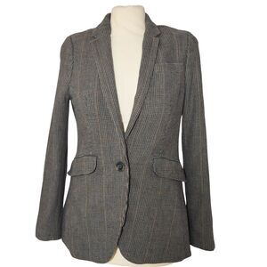 UNTUCKit Womens 2 Brown Houndstooth Wool Blend 1Button Blazer Jacket